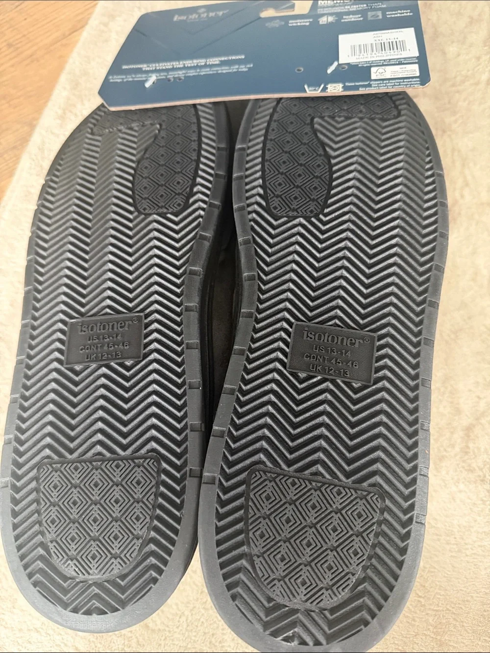 isotoner Men’s Gray Suede-Look Plush-Lined Slip-Ons